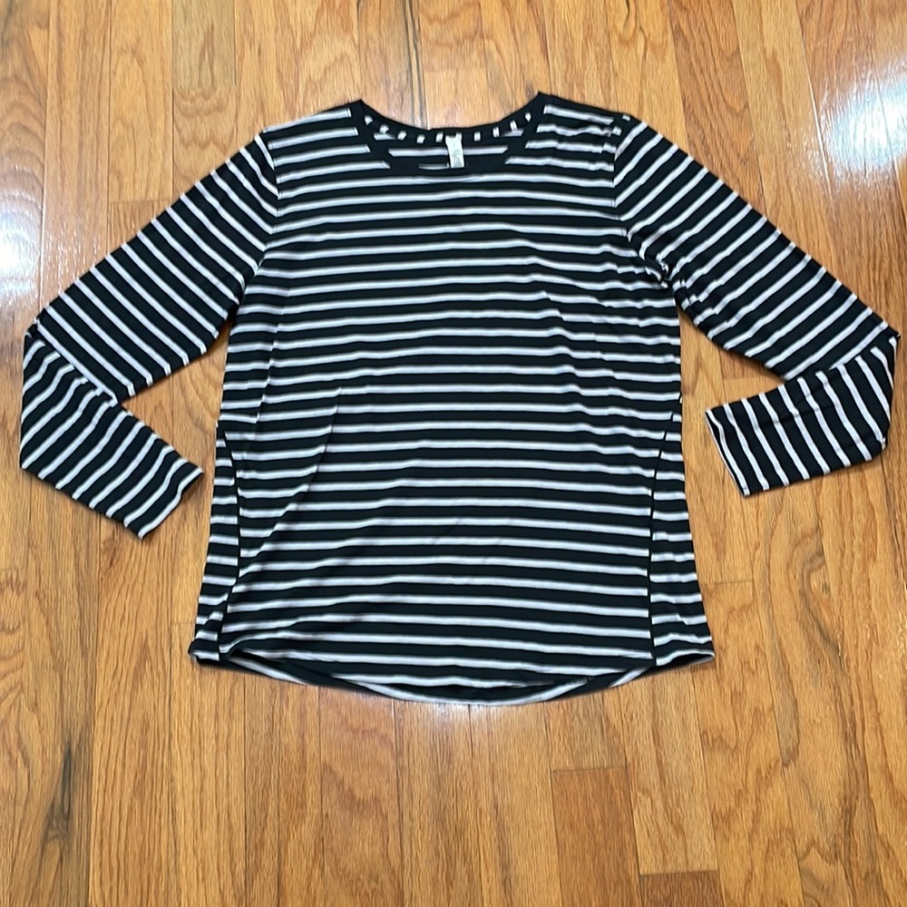 lululemon athletica Black and White Striped Top